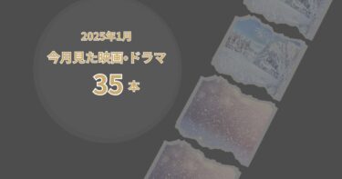 2025年1月、今月見た映画・ドラマ35本